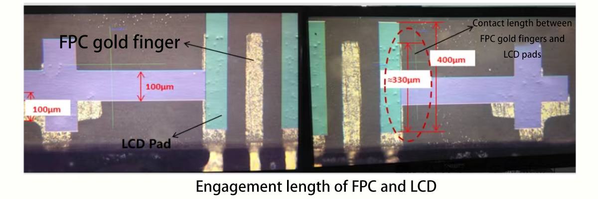 FPC 金手指和LCD Pad接触长度