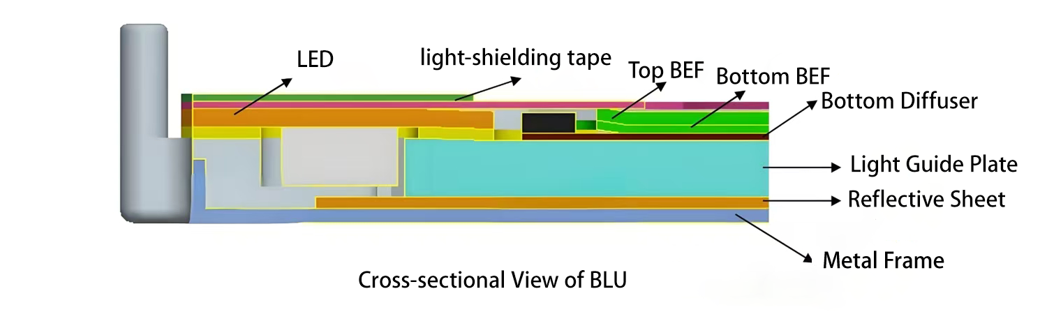 背光剖视图 背光剖视图